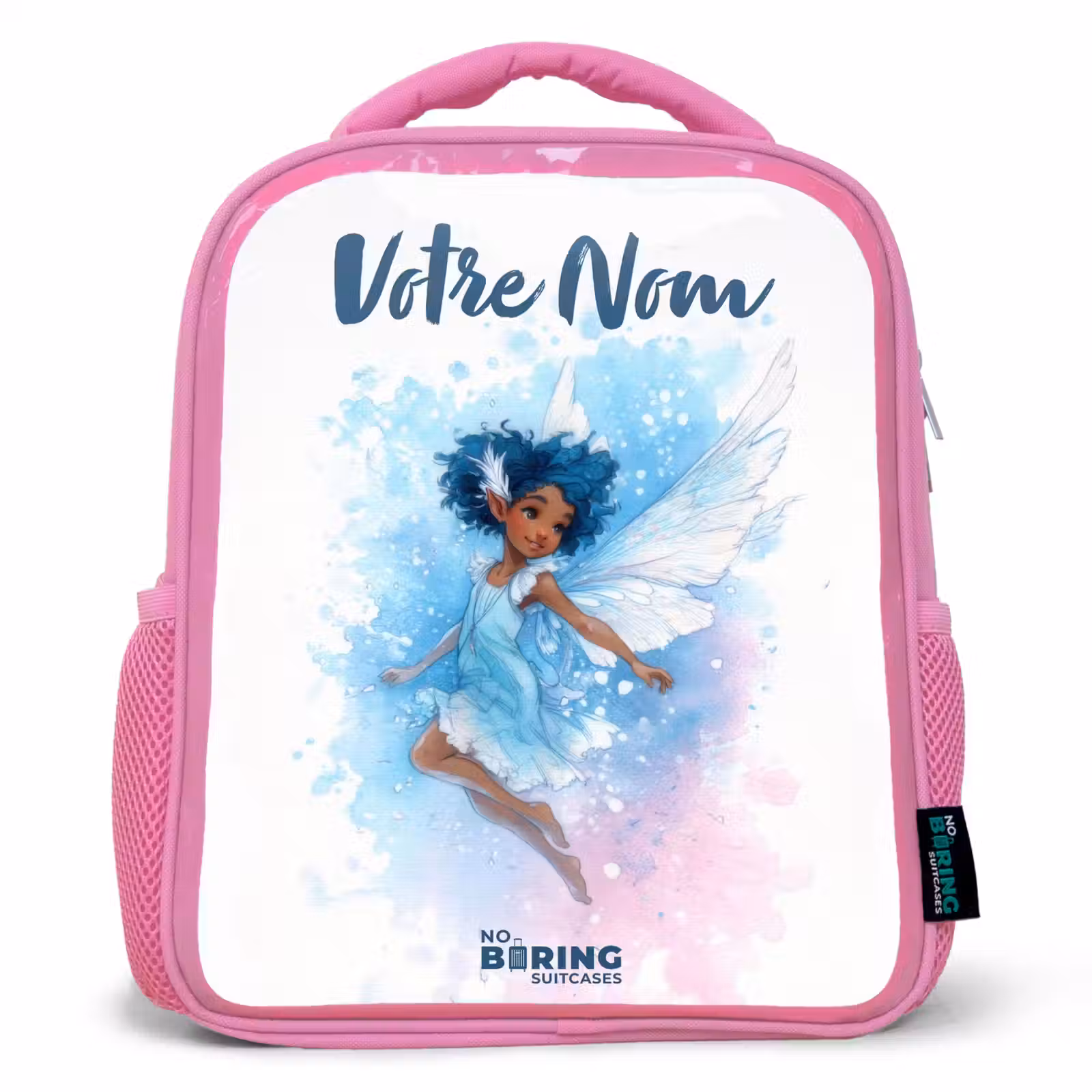 Enfant sac à dos - Rose - Fée volante dans les tons bleus — 1
