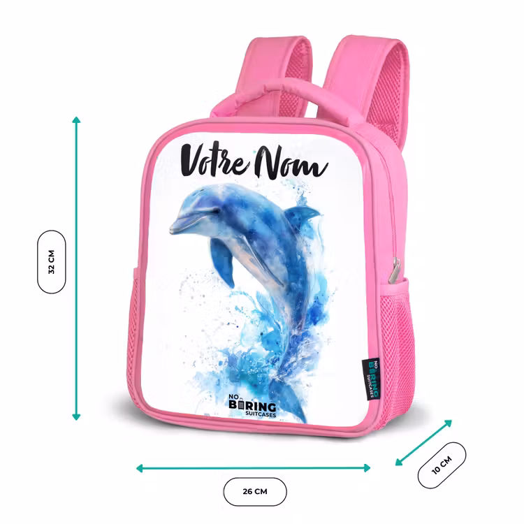 Enfant sac à dos - Rose - Dauphin bleu sauteur — 3