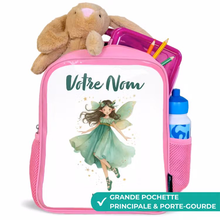 Enfant sac à dos - Rose - Elfe vert flottant — 2