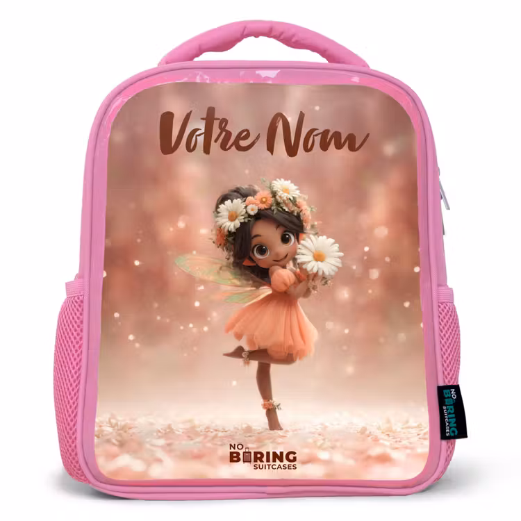Enfant sac à dos - Rose - Fée avec marguerites — 1