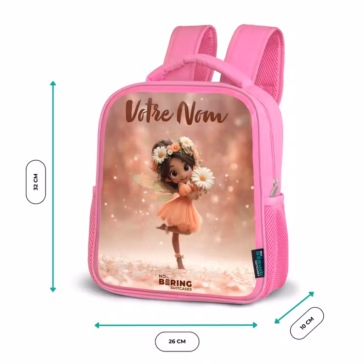 Enfant sac à dos - Rose - Fée avec marguerites — 3