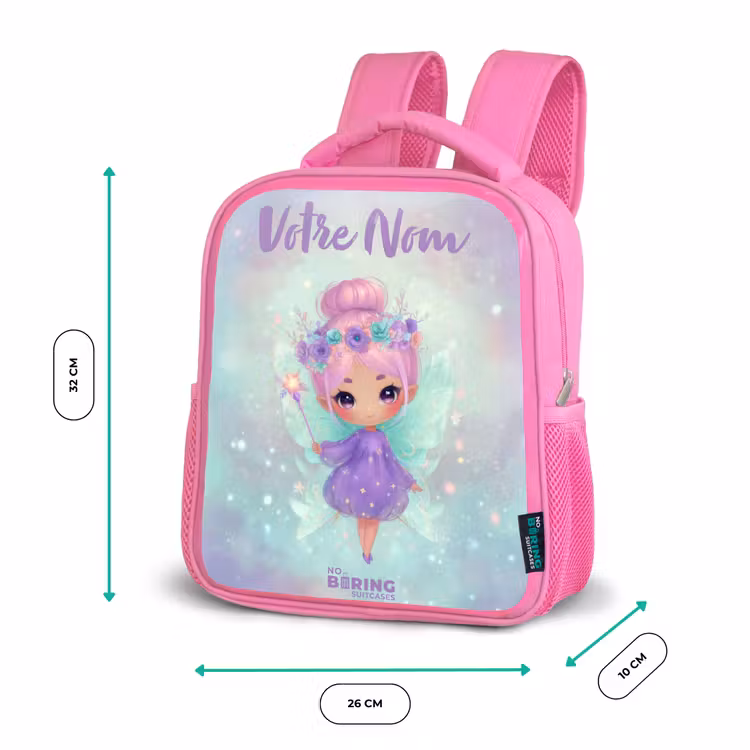 Enfant sac à dos - Rose - Fée des fleurs en pastel brillant — 3