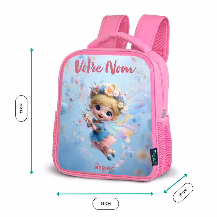Enfant sac à dos - Rose - Fée papillon dans l'air des fleurs — 3