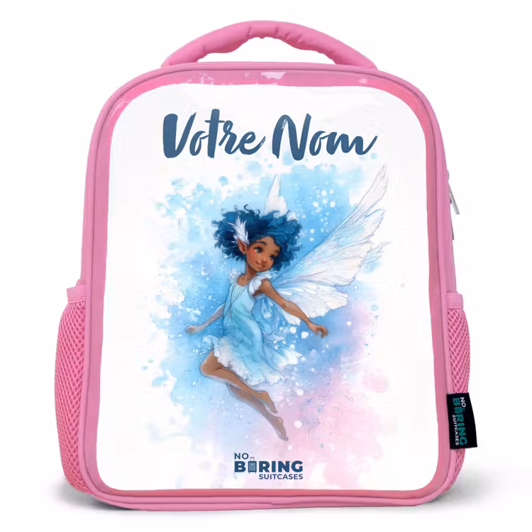 Enfant sac à dos - Rose - Fée volante dans les tons bleus — 1