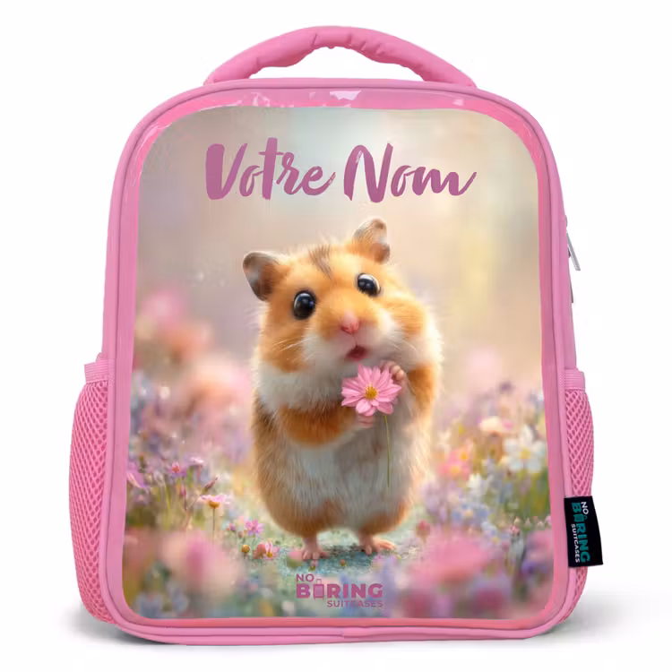 Enfant sac à dos - Rose - Hamster - Fleur - Nature - Animal — 1