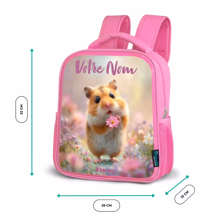 Enfant sac à dos - Rose - Hamster - Fleur - Nature - Animal — 3