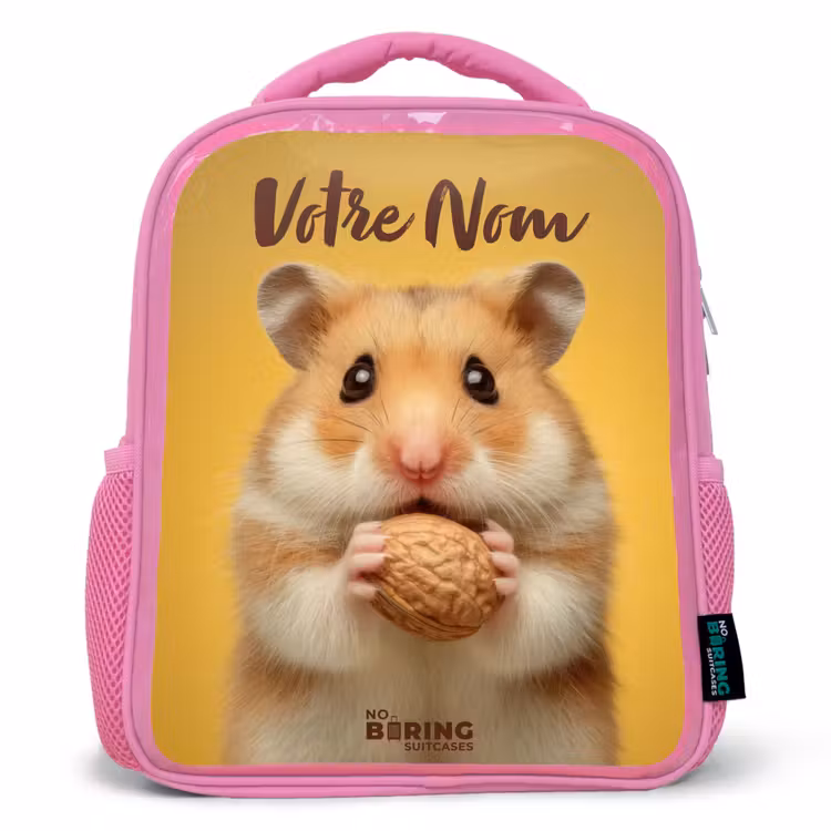 Enfant sac à dos - Rose - Hamster - Noyer - Animal — 1