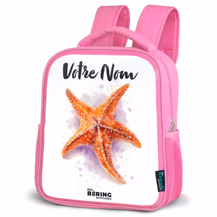 Enfant sac à dos - Rose - Illustration de l'étoile de mer orange — 4