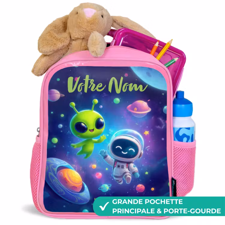 Enfant sac à dos - Rose - Joyeuse rencontre dans l'espace — 2