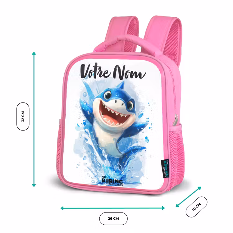 Enfant sac à dos - Rose - Requin - Dents - Eau — 3