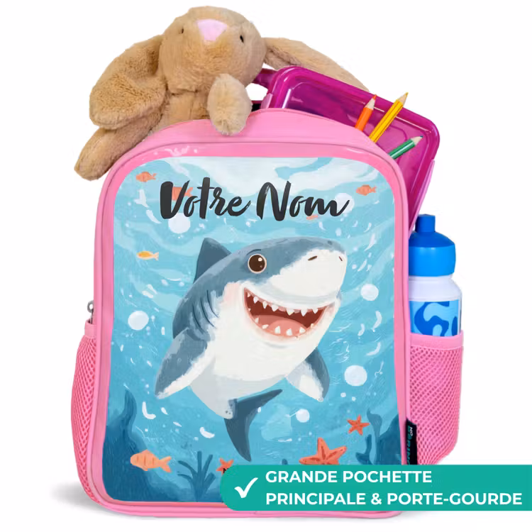 Enfant sac à dos - Rose - Requin - Eau - Mer — 2