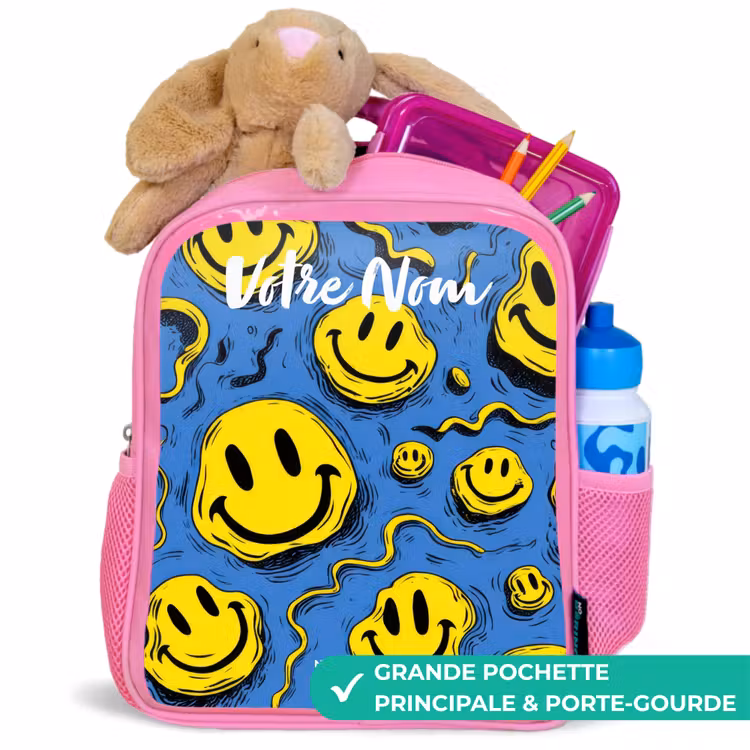 Enfant sac à dos - Rose - Smiley - Bleu - Jaune — 2