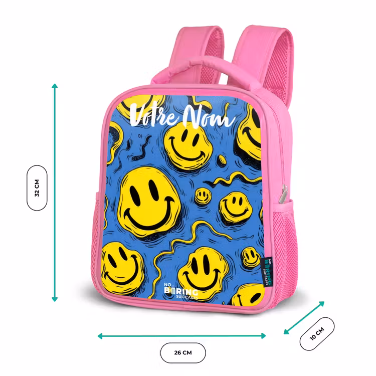 Enfant sac à dos - Rose - Smiley - Bleu - Jaune — 3