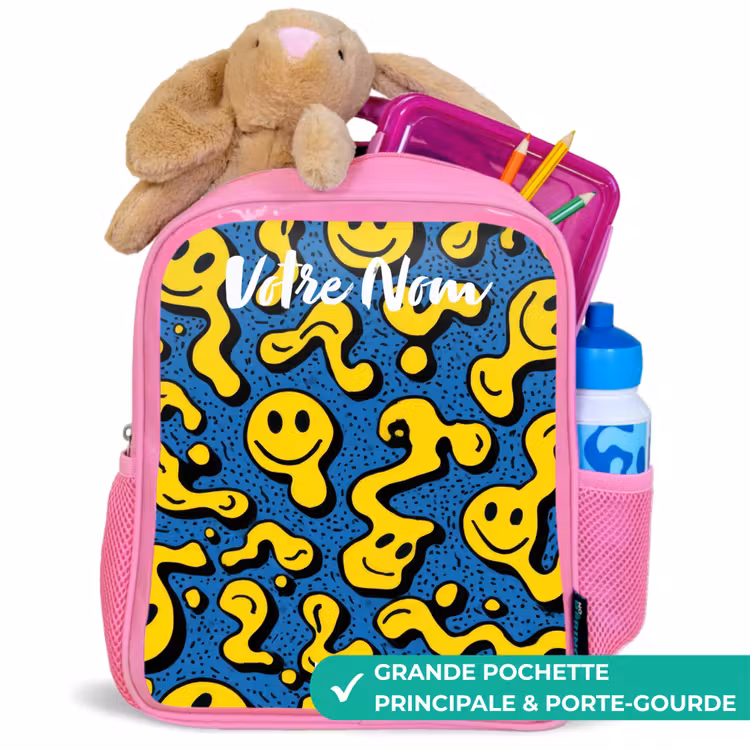Enfant sac à dos - Rose - Smiley - Jaune - Bleu — 2