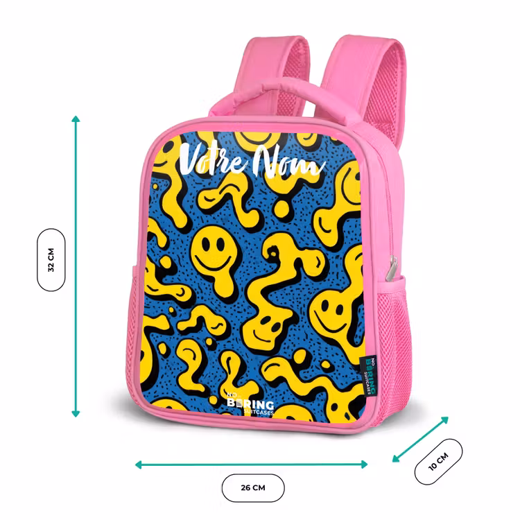 Enfant sac à dos - Rose - Smiley - Jaune - Bleu — 3
