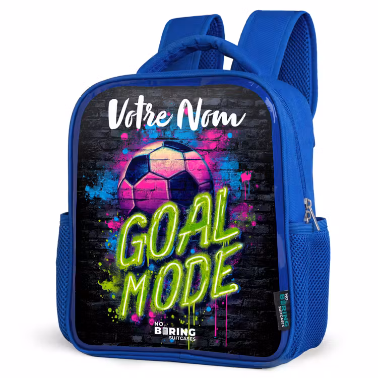 Sac à dos enfant avec votre nom - Bleu - Néon - Graffiti - Football - Coloré — 7