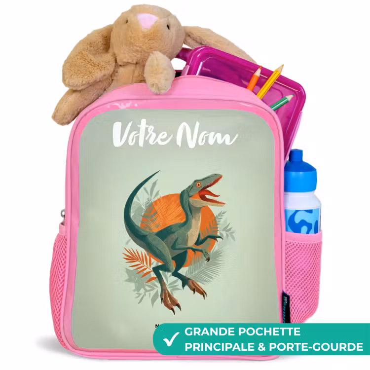 Enfant sac à dos - Rose - Animal - Dino - Nature — 2