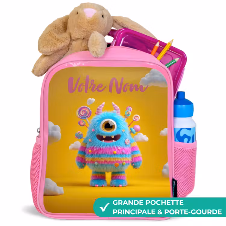 Enfant sac à dos - Rose - Bonbons - Monstre - Arc-en-ciel — 2
