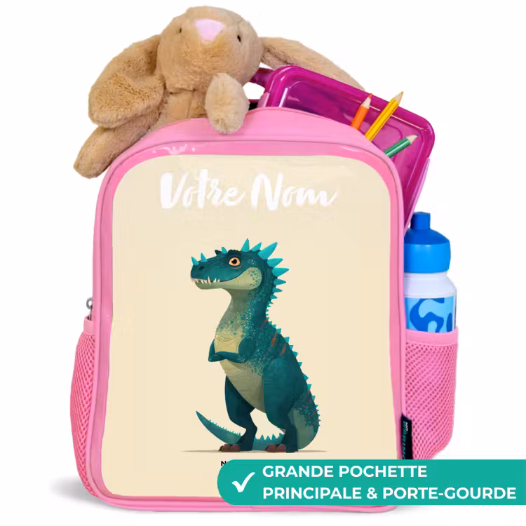 Enfant sac à dos - Rose - Dino - Animal - Bleu - Vert — 2