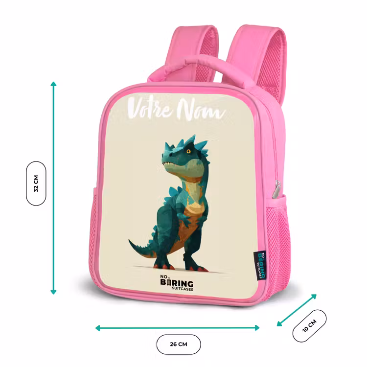 Enfant sac à dos - Rose - Dino - Animal - Vert — 3