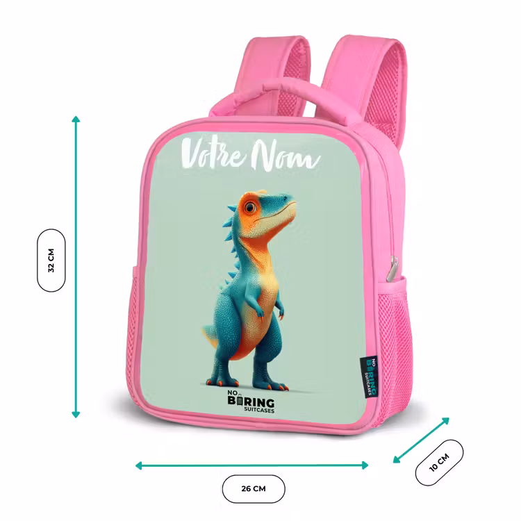 Enfant sac à dos - Rose - Dino - Animal - Vert - Orange — 3