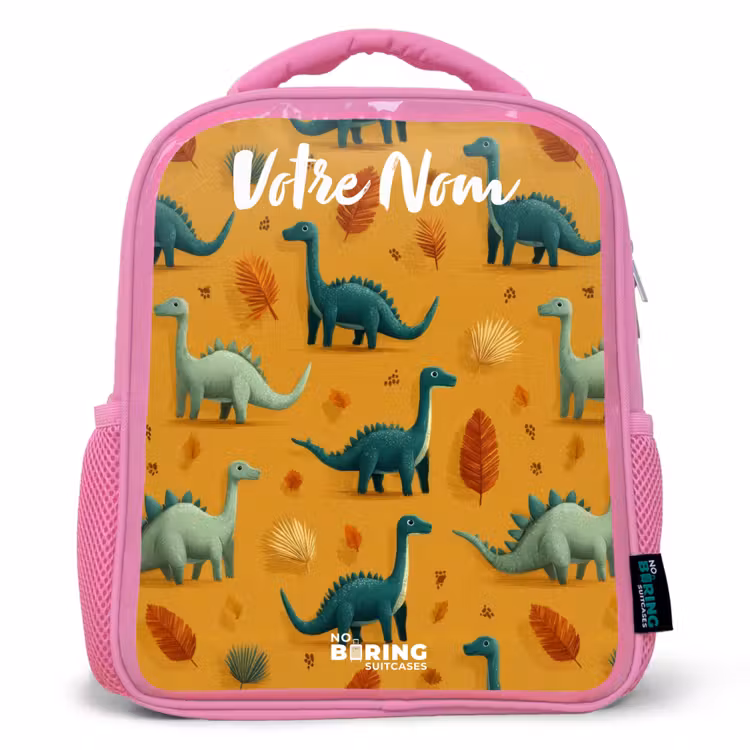 Enfant sac à dos - Rose - Dino - Animaux - Motif — 1