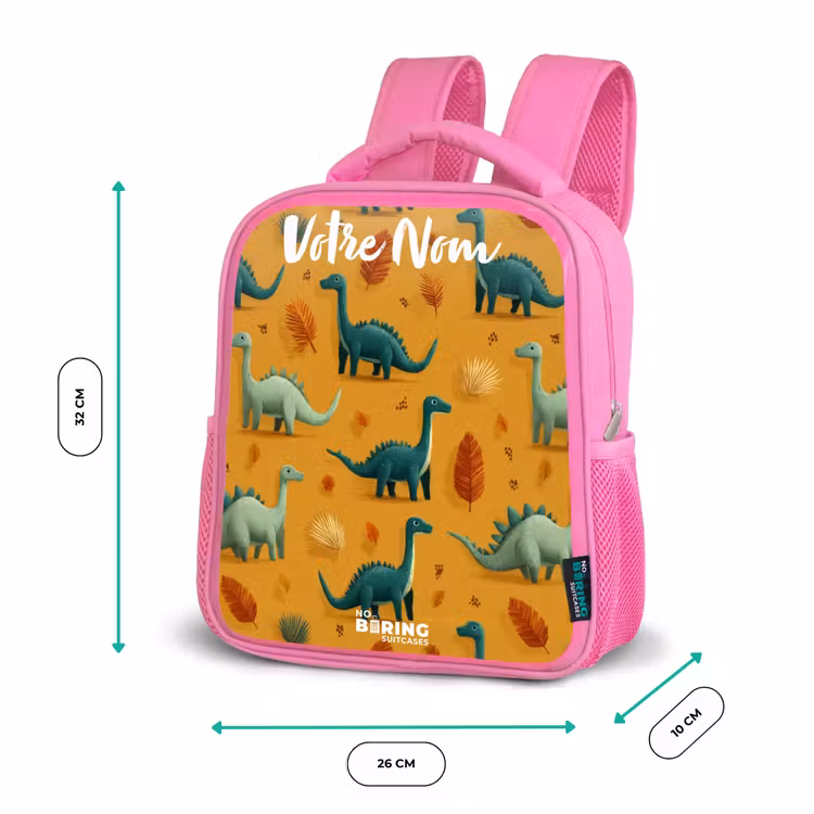 Enfant sac à dos - Rose - Dino - Animaux - Motif — 3