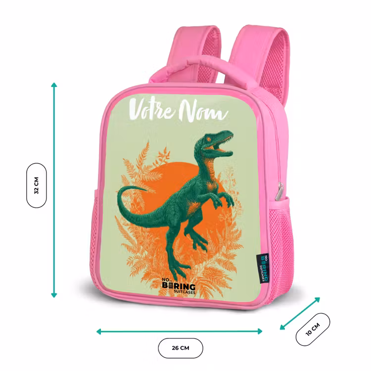 Enfant sac à dos - Rose - Dino - Nature - Vert — 3
