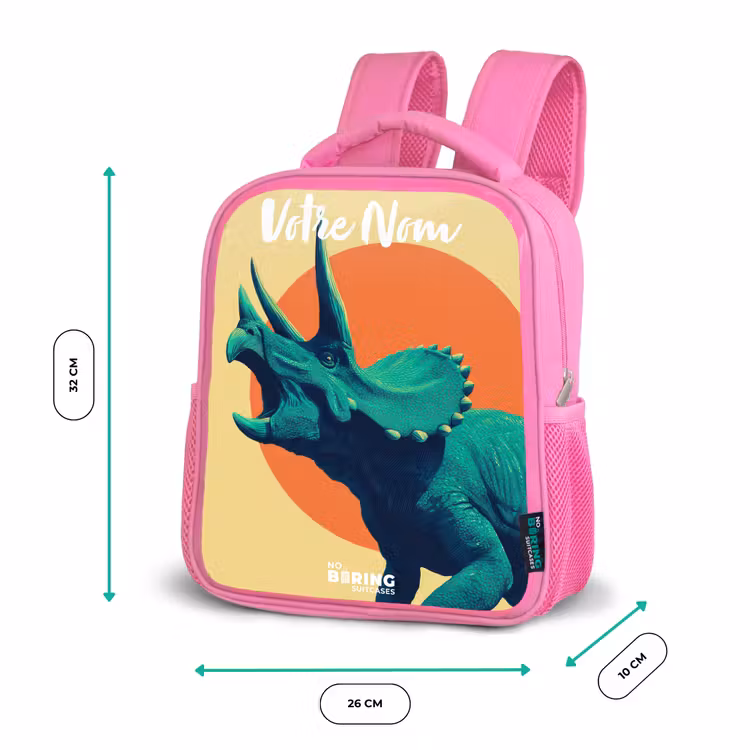 Enfant sac à dos - Rose - Dino - Triceratops - Animal — 3
