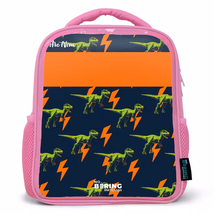 Enfant sac à dos - Rose - Dinos - Foudre - Animaux - Bleu — 1