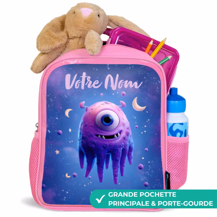 Enfant sac à dos - Rose - Joyeuse paire d'yeux dans l'espace — 2
