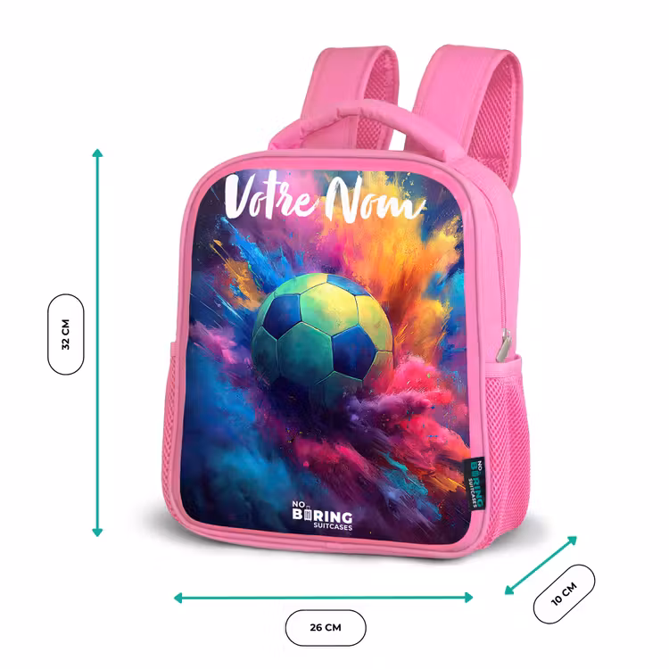 Sac à dos enfant avec votre nom - Rose - Néon - Boule - Colorée — 3