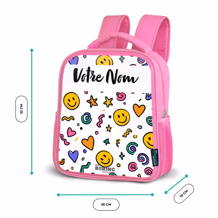 Enfant sac à dos - Rose - Smiley - Cœur - Étoile — 3
