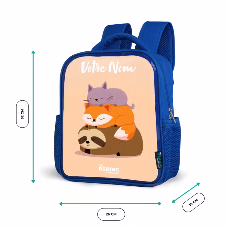 Sac à dos enfant - Bleu - Animaux - Dormir - Ensemble — 6