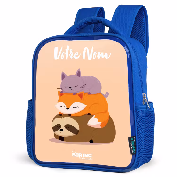 Sac à dos enfant - Bleu - Animaux - Dormir - Ensemble — 7