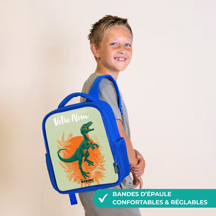 Sac à dos enfant - Bleu - Dino - Nature - Vert — 4
