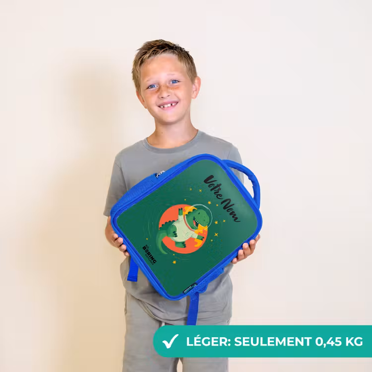 Sac à dos enfant - Bleu - Dino - Planète - Étoiles - Vert — 3