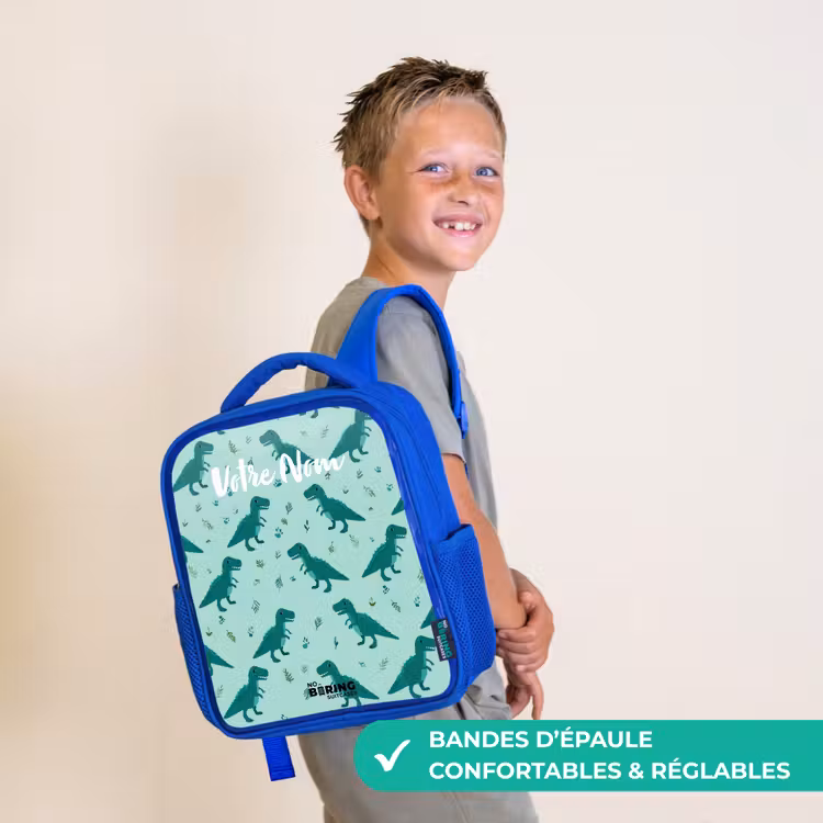 Sac à dos enfant - Bleu - Dinos - Motif - Vert — 4