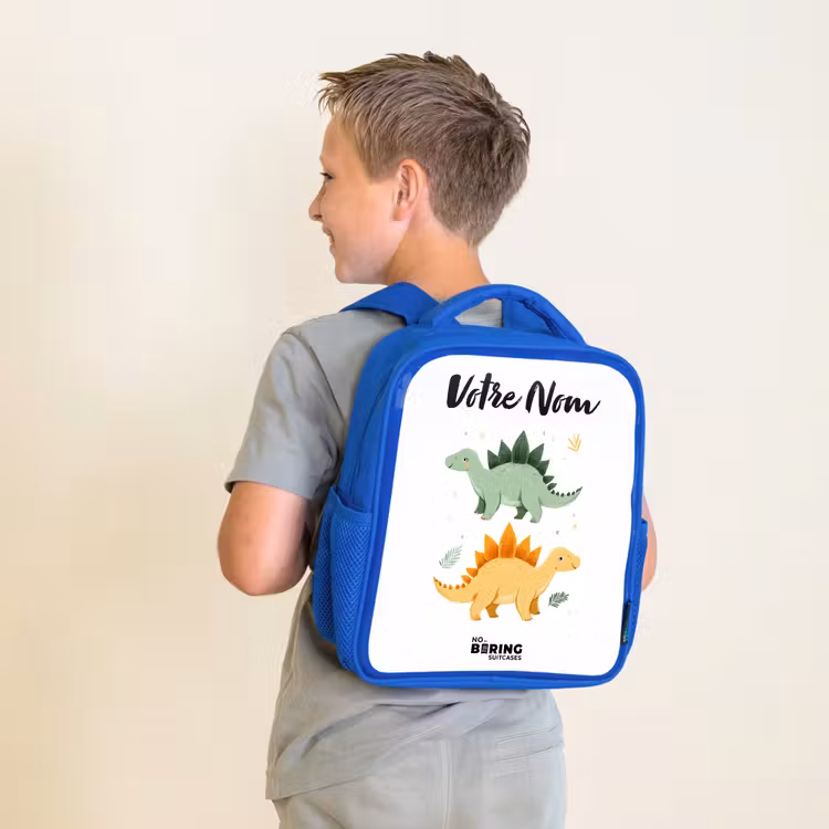 Sac à dos enfant - Bleu - Dinosaures - Animaux - Vert - Orange — 2