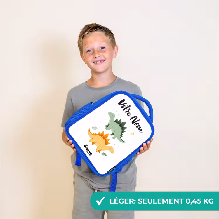 Sac à dos enfant - Bleu - Dinosaures - Animaux - Vert - Orange — 3