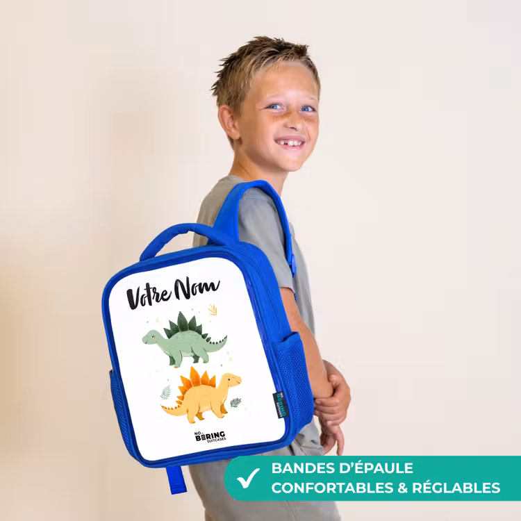 Sac à dos enfant - Bleu - Dinosaures - Animaux - Vert - Orange — 4