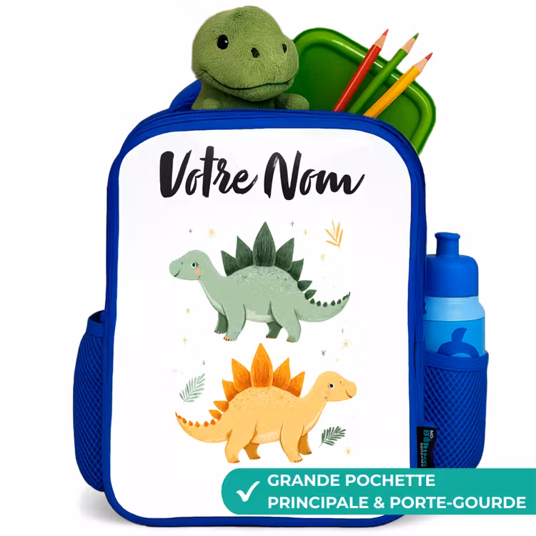 Sac à dos enfant - Bleu - Dinosaures - Animaux - Vert - Orange — 5