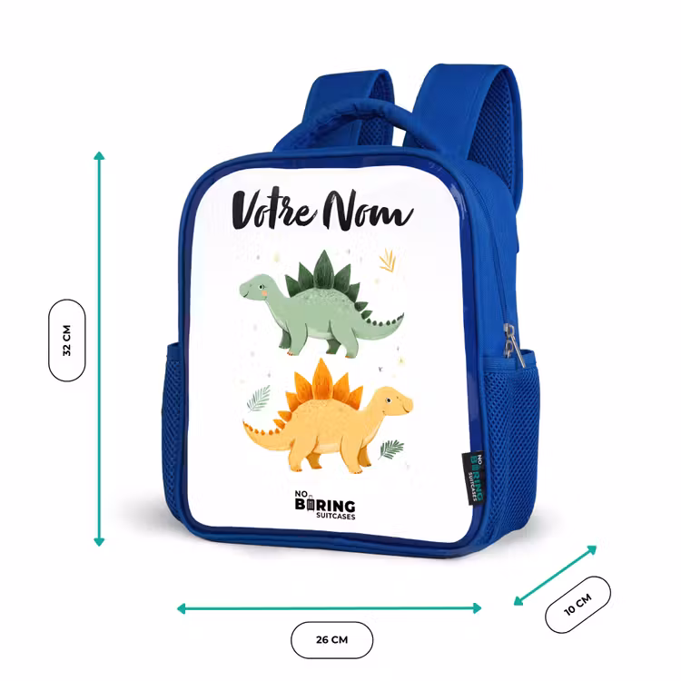 Sac à dos enfant - Bleu - Dinosaures - Animaux - Vert - Orange — 6