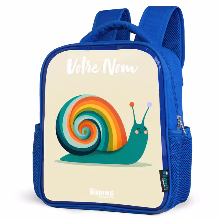 Sac à dos enfant - Bleu - Escargot - Arc-en-ciel - Coloré — 7