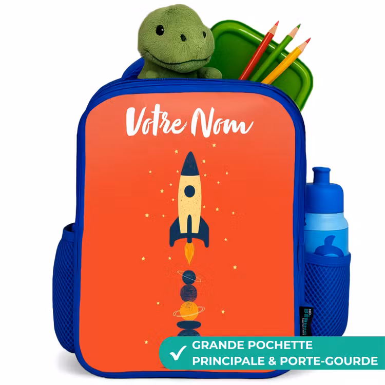 Sac à dos enfant - Bleu - Fusée - Étoiles - Planètes — 5
