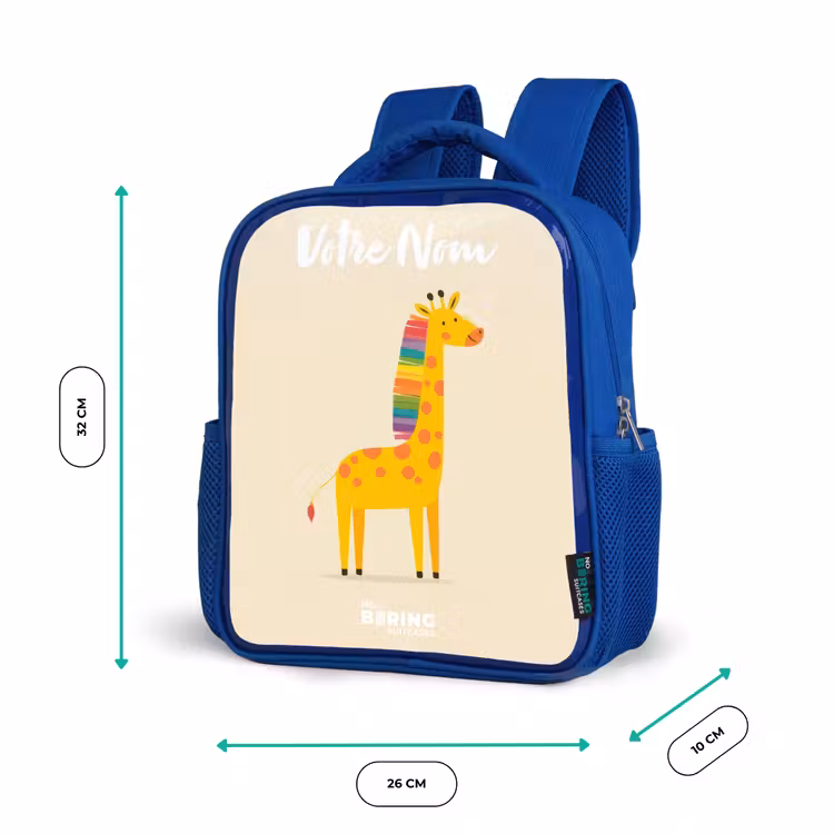 Sac à dos enfant - Bleu - Girafe - Animal - Coloré — 6