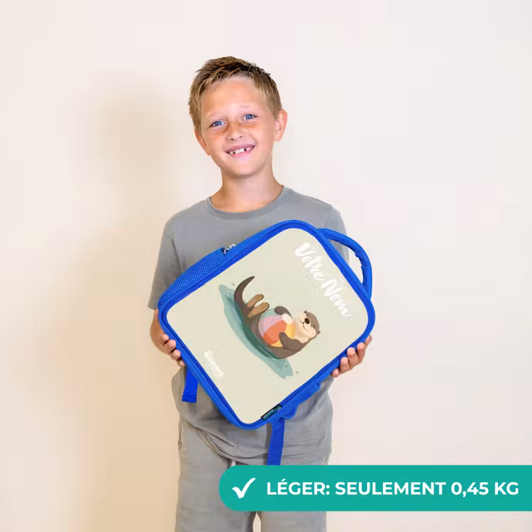 Sac à dos enfant - Bleu - Loutre - Ballon de plage - Eau — 3
