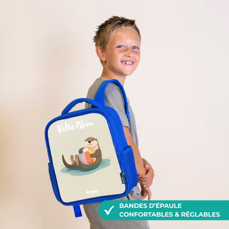 Sac à dos enfant - Bleu - Loutre - Ballon de plage - Eau — 4
