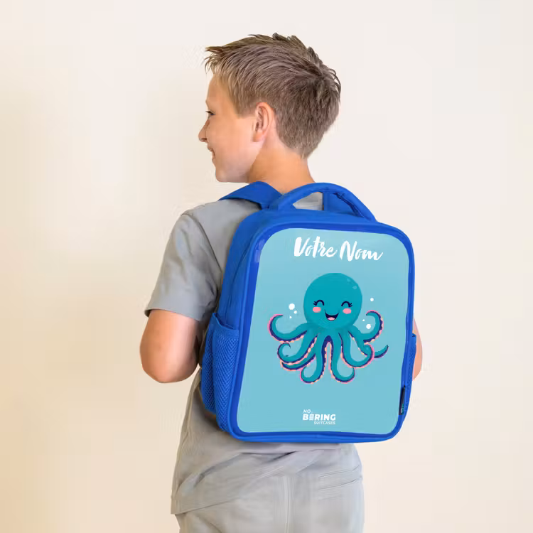 Sac à dos enfant - Bleu - Pieuvre - Eau - Bleu — 2