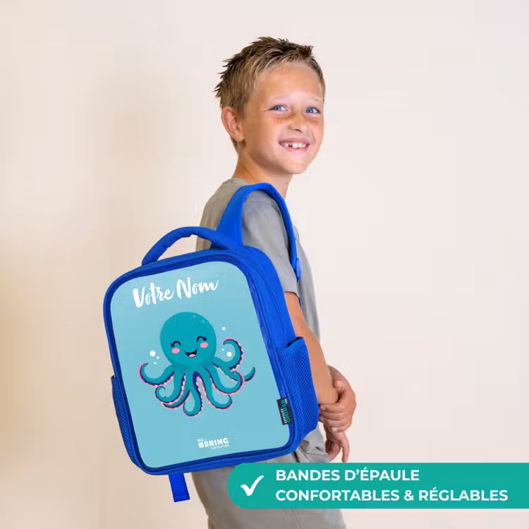 Sac à dos enfant - Bleu - Pieuvre - Eau - Bleu — 4